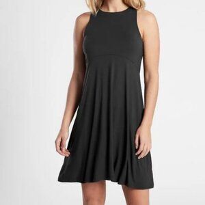 Athleta Santorini Black Thera High Neck Dress XS Dbl